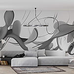 Papier peint Wall murals Black and white image of a swirly design