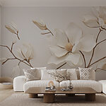 Papier peint Fleur blanche sur une branche