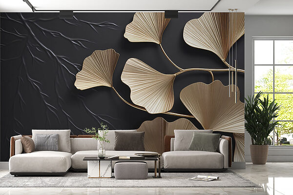 Papier peint Feuilles complexes sur fond sombre (UGS : w03650v1) Papier peint Papier peint Feuilles complexes sur fond sombre (UGS : w03650v1)