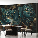 Papier peint De belles fleurs aux teintes profondes