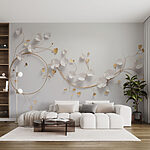 Papier peint Arrangement floral délicat sur un mur