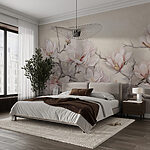 Papier peint Peinture de fleurs sur une branche