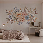Papier peint Bouquet de fleurs sur fond blanc