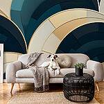 Papier peint Des courbes fluides dans un design en couches.