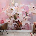 Papier peint Peinture de fleurs blanches
