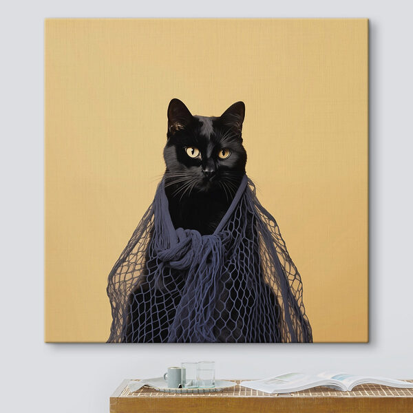 Chat portant un filet Tableaux Chat portant un filet