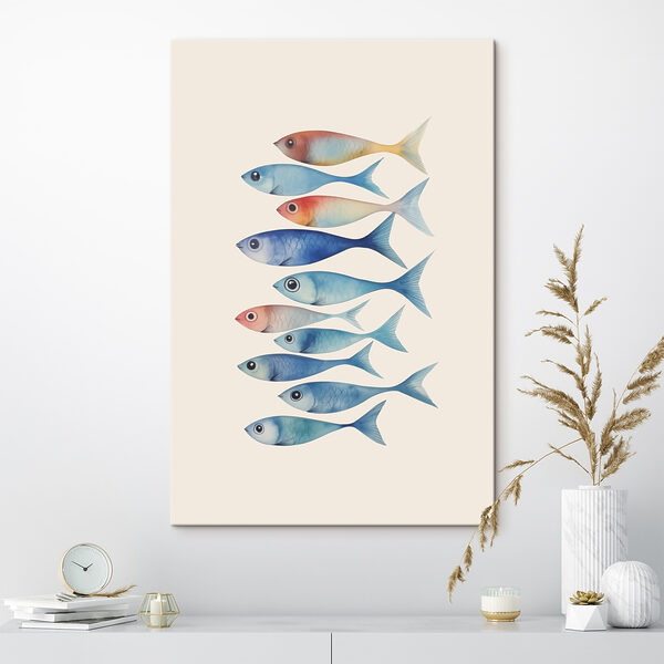 Groupe de poissons de couleurs différentes Tableaux Groupe de poissons de couleurs différentes