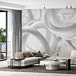 Papier peint Groupe d'anneaux blancs