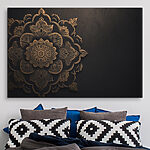 Tableaux Motif floral complexe sur fond sombre