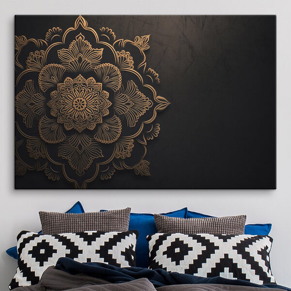 Motif floral complexe sur fond sombre Tableaux Motif floral complexe sur fond sombre
