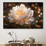 Tableaux Fleur blanche avec centre jaune