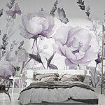 Papier peint Fleurs délicates et papillons doux