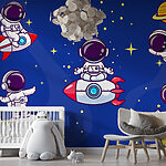 Papier peint Dessin animé d'un astronaute dans l'espace