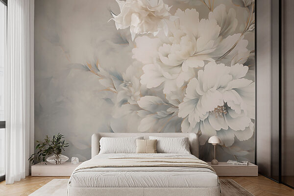 Composition florale délicate dans des tons doux Papier peint Composition florale délicate dans des tons doux