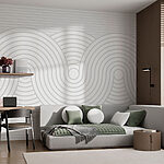 Papier peint Motif blanc et gris