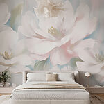 Papier peint Peinture de fleurs blanches