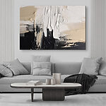 Tableaux Peinture blanche et noire sur une surface blanche