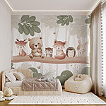 Papier peint Groupe d'animaux sur une branche d'arbre