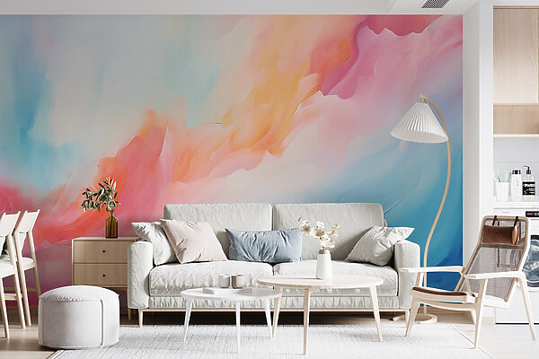 Peinture colorée de nuages Papier peint Peinture colorée de nuages