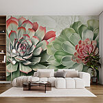 Papier peint Des succulentes luxuriantes dans un arrangement harmonieux