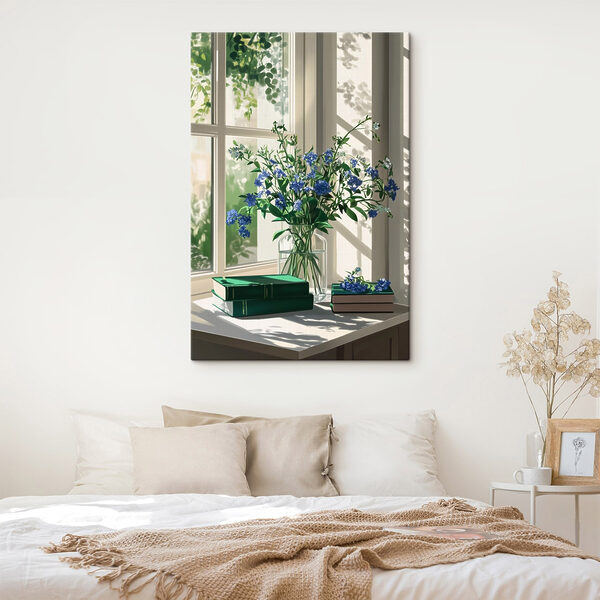 Vase de fleurs devant une fenêtre Tableaux Vase de fleurs devant une fenêtre