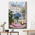 Tableaux Vase de fleurs et bougie devant une fenêtre