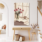 Tableaux Livre et vase de fleurs