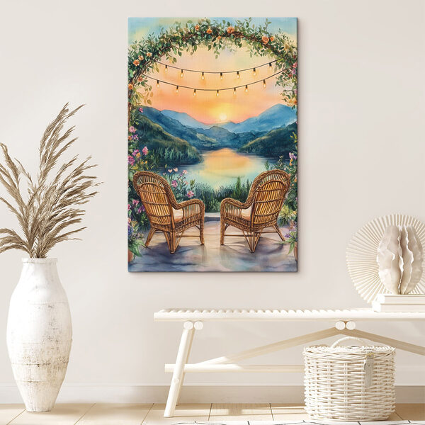 Peinture de chaises et d'un lac Tableaux Peinture de chaises et d'un lac