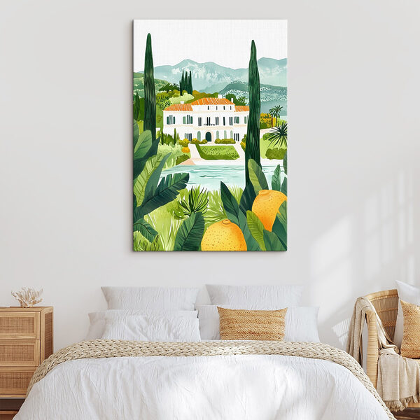 Maison avec piscine et arbres Tableaux Maison avec piscine et arbres