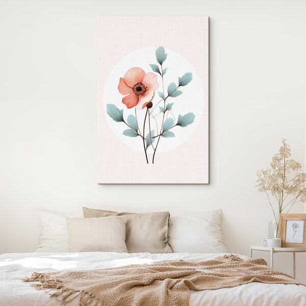 Fleur avec feuilles sur une tige Tableaux Fleur avec feuilles sur une tige