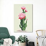Tableaux Cactus à fleurs roses