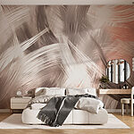 Papier peint Lignes abstraites dans des tons doux.
