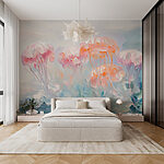 Papier peint Peinture de fleurs roses