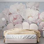 Papier peint Bouquet de fleurs roses et blanches