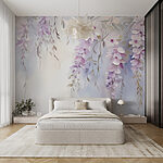 Papier peint Peinture de fleurs sur une branche