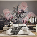 Papier peint Peinture de fleurs roses
