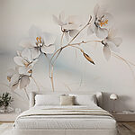 Papier peint Fleurs blanches sur une branche
