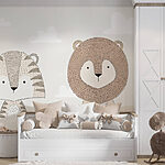 Papier peint Lion et tigre dans le désert