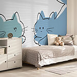 Papier peint Couple de chats couchés