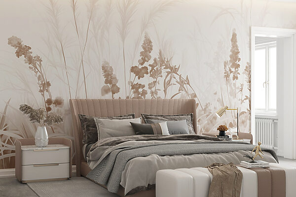 Composition botanique sereine dans des tons doux Papier peint Composition botanique sereine dans des tons doux