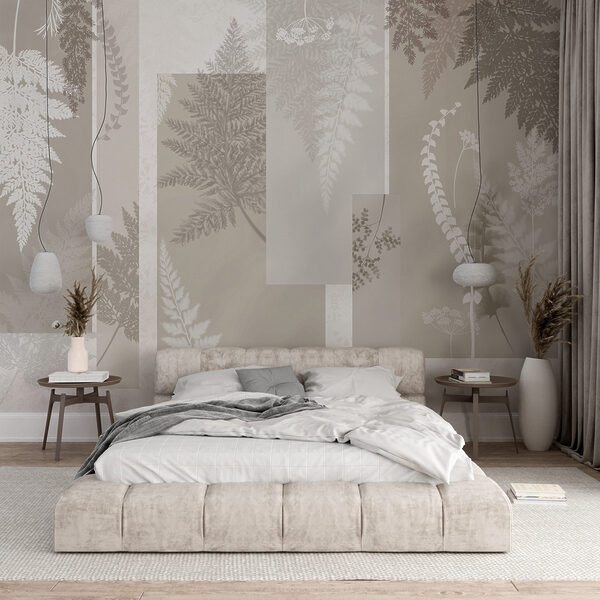 Motif floral gris et blanc Papier peint Motif floral gris et blanc