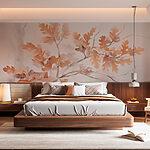 Papier peint Arbre aux feuilles brunes