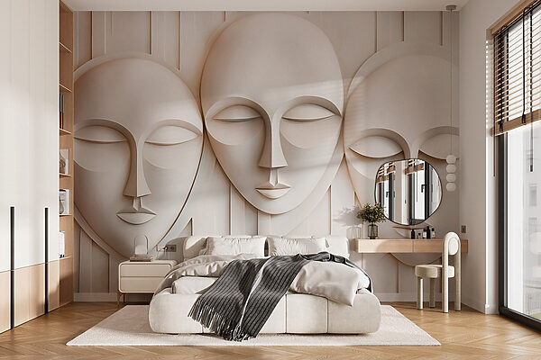 Groupe de masques blancs Papier peint Groupe de masques blancs