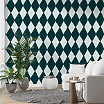 Papier peint Motif de diamant noir et blanc