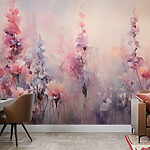Papier peint Peinture de fleurs dans un champ