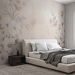 Papier peint Motif de fleur blanche sur une surface blanche