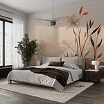 Papier peint Peinture de fleurs dans un désert