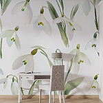 Papier peint Motif de fleurs blanches