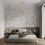 Papier peint Motif de fleurs sur fond blanc