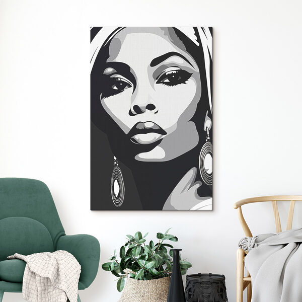 Femme avec de grandes boucles d'oreilles Tableaux Femme avec de grandes boucles d'oreilles